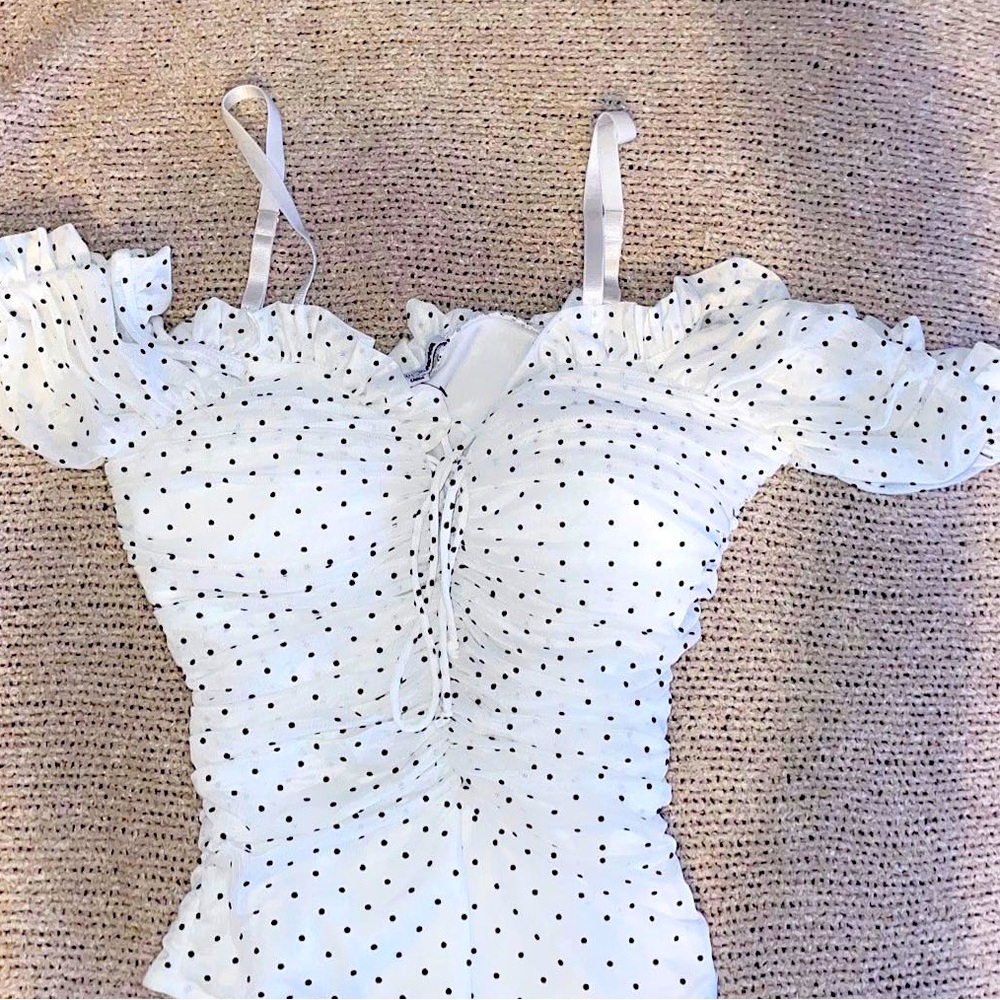 Fashion Nova  Polka-Dot Bodysuit